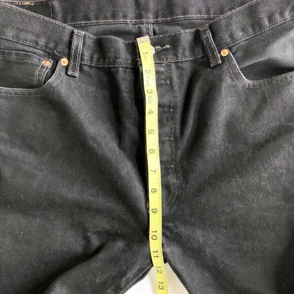 LEVI'S 501 Black Original Mid Rise Regular Fit Straight Leg Jeans Mens 36x30 - Picture 11 of 12